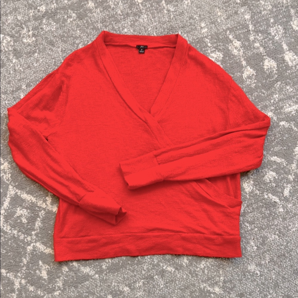 J Crew Faux Wrap Red Top